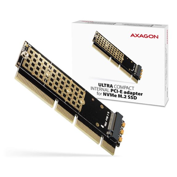 Axagon PCEM2-1U PCIe NVMe M.2 adapter, x4/x8/x16 kompatibilis, alacsony profil