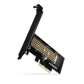  Axagon PCEM2-N PCIe NVMe M.2 adapter, PCIe x4, alacsony profil tartóval, fekete