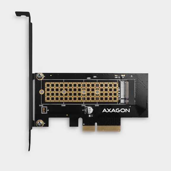 Axagon PCEM2-N PCIe NVMe M.2 adapter, PCIe x4, alacsony profil tartóval, fekete