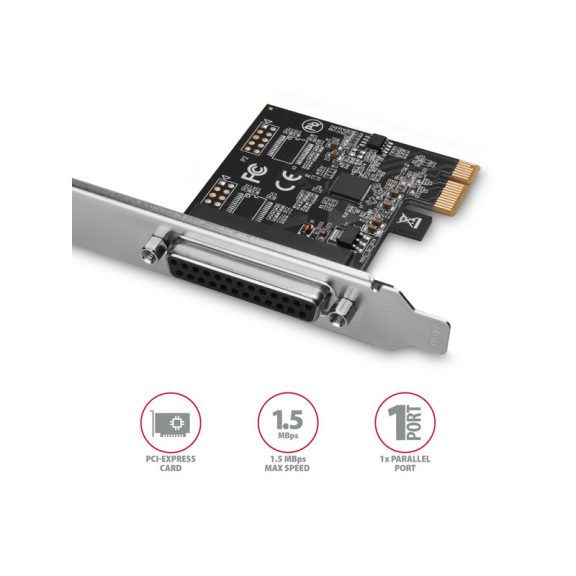 I/O bővítőkártya AXAGON PCEA-P1N 1x párhuzamos port adapter w. SP & LP