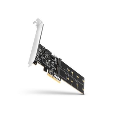   I/O bővítőkártya AXAGON PCES-SA4M2 PCIe, 2x SATA 6G port + 2x M.2 B SATA + LP