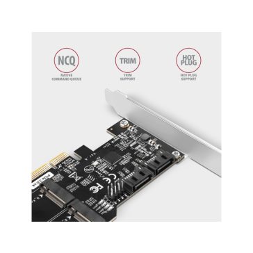   I/O bővítőkártya AXAGON PCES-SA4M2 PCIe, 2x SATA 6G port + 2x M.2 B SATA + LP