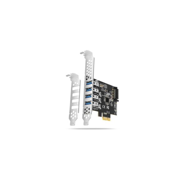I/O bővítőkártya Axagon PCEU-43RS PCIE CONTROLLER 4x USB 3.2 gen1, UASP, LP.