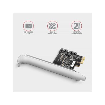 I/O bővítőkártya PCES-SJ2 PCIe vezérlő 2x SATA 6G