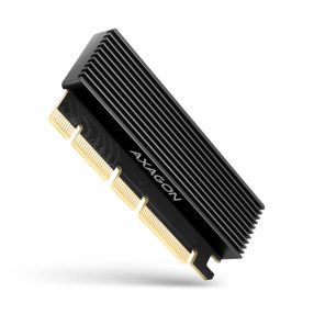   Axagon PCEM2-XS PCIe NVMe M.2 adapter, alumínium hűtőbordával, PCIe x16, fekete