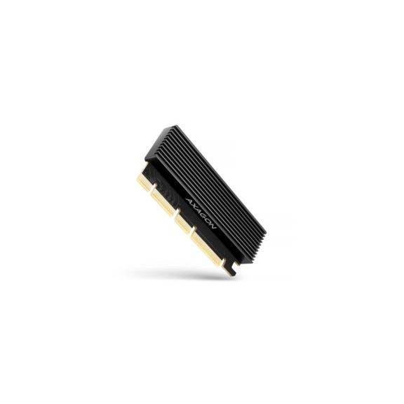 Axagon PCEM2-XS PCIe NVMe M.2 adapter, alumínium hűtőbordával, PCIe x16, fekete