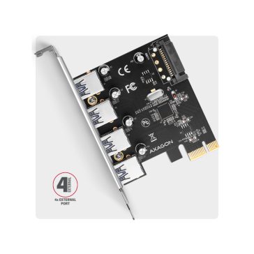   I/O bővítőkártya AXAGON PCEU-430RS PCIe vezérlő 4x ext. USB-A 5Gbps port