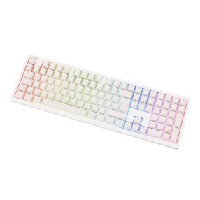 Billentyűzet Ducky Zero 6108 Pure White Wireless Gaming, ISO / Német, MX2A Blue