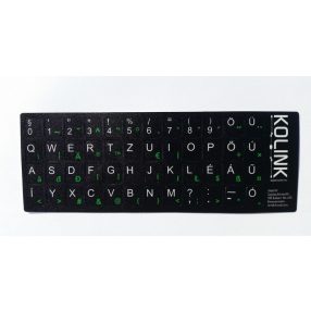   Billentyűzet kiegészítő Kolink Billentyűmatrica Fekete alapon Fehér Magyar