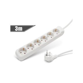   Hálózati elosztó Hosszabbító 3m 6-os 10/16A 250V (3 x 1.5) Fehér