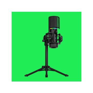   Mikrofon Streamplify MIC RGB Tripod kardioid kondenzátor USB Fekete
