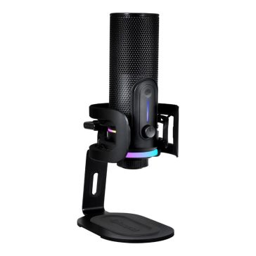   Streamplify MIC PRO mikrofon, 192kHz, 4 iránykarakterisztika, RGB, zajcsökkentés, fekete