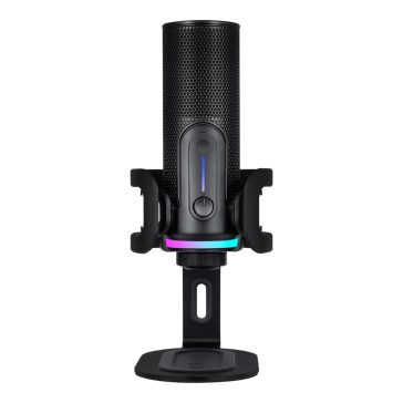   Streamplify MIC PRO mikrofon, 192kHz, 4 iránykarakterisztika, RGB, zajcsökkentés, fekete