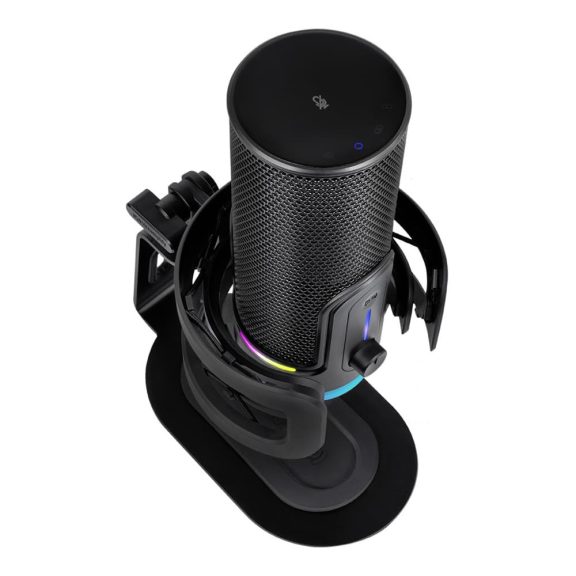 Streamplify MIC PRO mikrofon, 192kHz, 4 iránykarakterisztika, RGB, zajcsökkentés, fekete