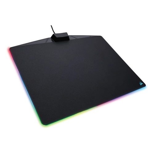 Corsair MM800 RGB POLARIS gaming egérpad, 350x260x5mm, 15 zónás RGB, mikroszövetszerű felület, fekete