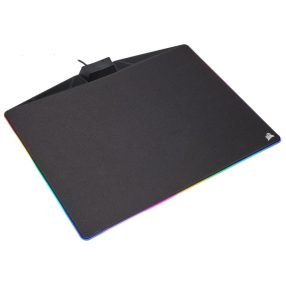 Corsair MM800 RGB POLARIS Cloth Edition gamer egérpad 15 zónás RGB világítással és beépített USB pass-through porttal.