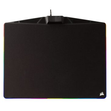 Corsair MM800 RGB POLARIS Cloth Edition gamer egérpad 15 zónás RGB világítással és beépített USB pass-through porttal.