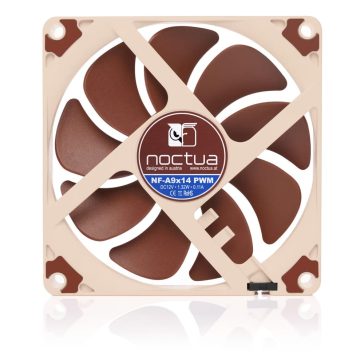   Noctua NF-A9x14 PWM slim ventilátor, 9 cm, csendes működés, PWM vezérlés, barna - NF-A9X14-PWM