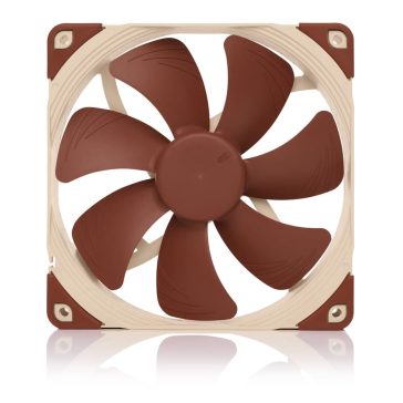  Noctua NF-A14 ULN csendes ventilátor, 14 cm, alacsony fordulatszám, radiátor kompatibilis, barna - NF-A14-ULN