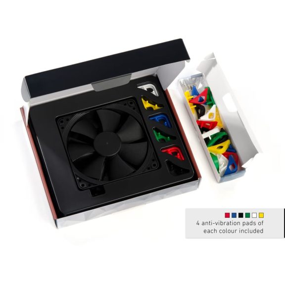 Noctua NF-F12 PWM chromax.black.swap nyomásoptimalizált ventilátor, 12 cm, Focused Flow keret, cserélhető rezgéscsillapítók, fekete - NF-F12-PWM-CH-BK-S