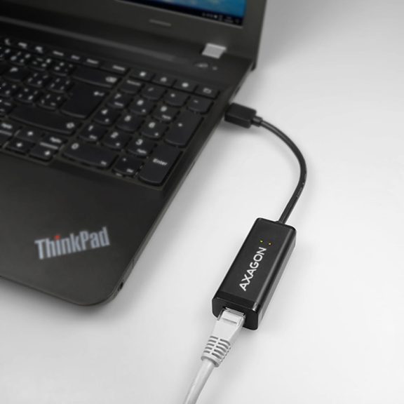 Axagon ADE-SR USB-A Gigabit Ethernet adapter, 1000Mbps, kompakt, fekete