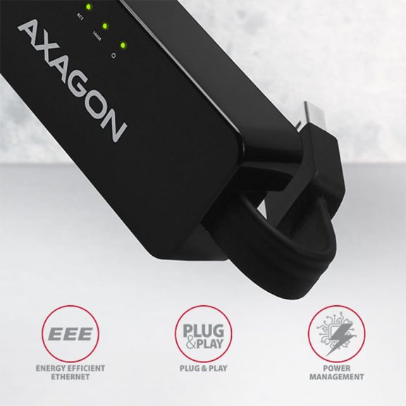 Axagon ADE-XR USB-A Ethernet adapter, 100Mbps, kompakt , fekete