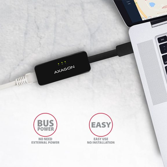 Axagon ADE-XR USB-A Ethernet adapter, 100Mbps, kompakt , fekete