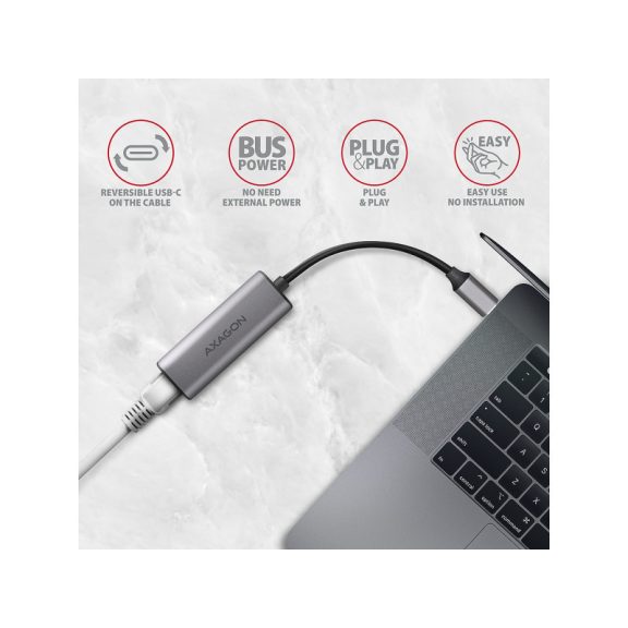Ethernet Adapter AXAGON ADE-25RC USB 3.2 USB Typ-C > RJ45