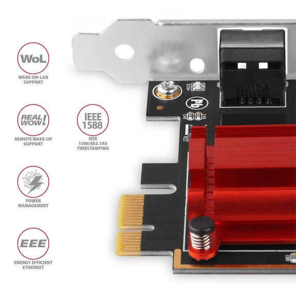 Axagon PCEE-G25 PCIe hálózati kártya, 2.5 Gigabit Ethernet, Realtek RTL8125B