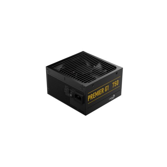 AeroCool Premier G1 tápegység, 750W, 80 Plus Gold, teljesen moduláris, ATX 3.1, dobozos, fekete