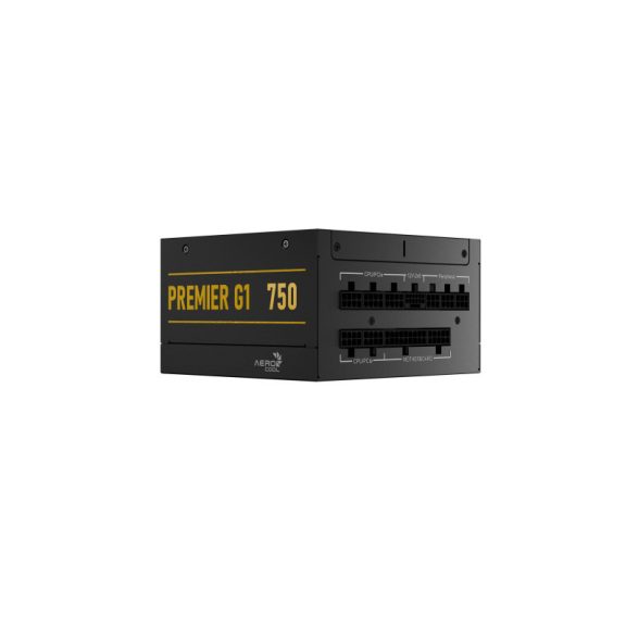 AeroCool Premier G1 tápegység, 750W, 80 Plus Gold, teljesen moduláris, ATX 3.1, dobozos, fekete