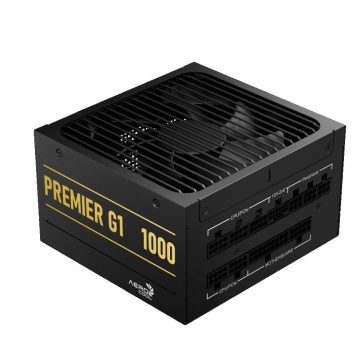   AeroCool Premier G1 tápegység, 1000W, 80 Plus Gold, teljesen moduláris, ATX 3.1, dobozos, fekete