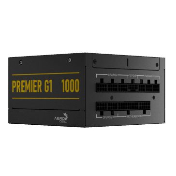   AeroCool Premier G1 tápegység, 1000W, 80 Plus Gold, teljesen moduláris, ATX 3.1, dobozos, fekete