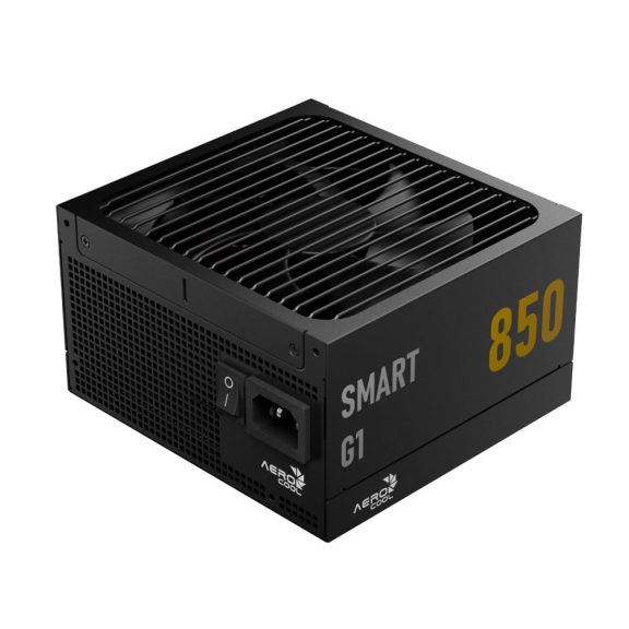 AeroCool Smart G1 tápegység, 850W, 80 Plus Gold, ATX 3.1, lapos kábelek, dobozos, fekete