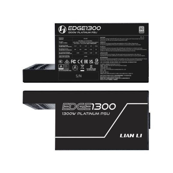Tápegység Lian Li EDGE EG1300 80 Plus Platinum, PCIe 5.1, ATX 3.1 - 1300W, fekete