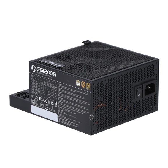 Lian Li EDGE GOLD EG1200 1200W ATX3.1 tápegység + USB hub, teljesen moduláris, 80 Plus Gold, fekete