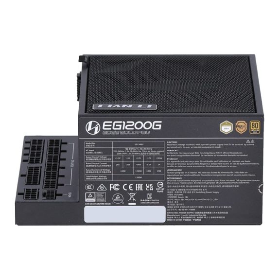 Lian Li EDGE GOLD EG1200 1200W ATX3.1 tápegység + USB hub, teljesen moduláris, 80 Plus Gold, fekete