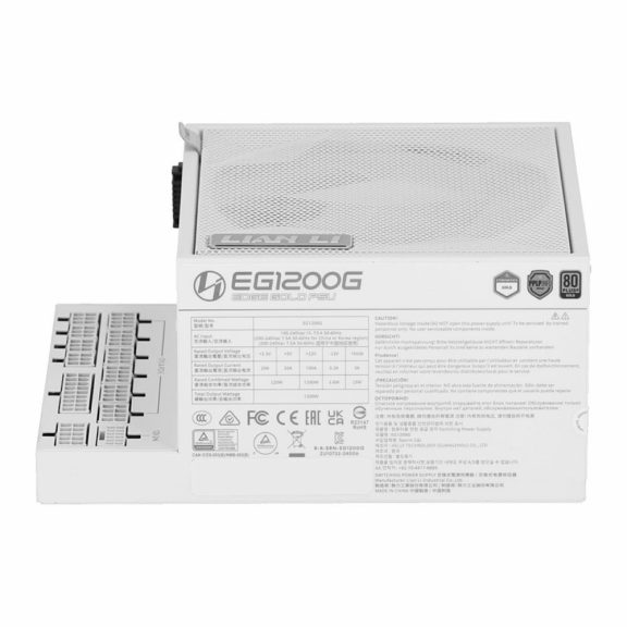 Lian Li EDGE GOLD EG1200 1200W ATX3.1 tápegység + USB hub, teljesen moduláris, 80 Plus Gold, fehér
