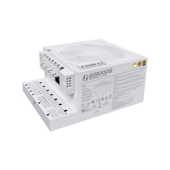 Tápegység Lian Li EDGE EG1000 80 PLUS Gold, + USB HUB, PCIe 5.1, ATX 3.1 - 1000 watt, fehér