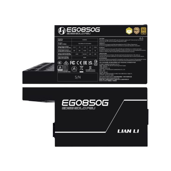 Tápegység Lian Li EDGE EG850 80 PLUS Gold, PCIe 5.1, ATX 3.1 - 850 watt, fekete