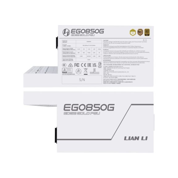 Tápegység Lian Li EDGE EG850 80 PLUS Gold, PCIe 5.1, ATX 3.1 - 850 watt, fehér