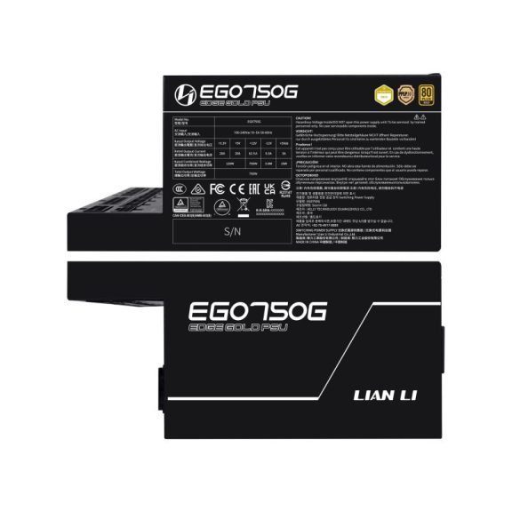Tápegység Lian Li EDGE EG750 80 PLUS Gold, PCIe 5.1, ATX 3.1 - 750 Watt, fekete