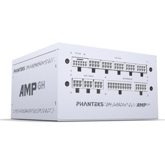 Phanteks AMP GH 850W ATX 3.1 tápegység, 80 Plus Gold, teljesen moduláris, fehér