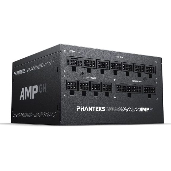 Phanteks AMP GH 1200W ATX 3.1 tápegység, 80 Plus Platinum, teljesen moduláris, fekete