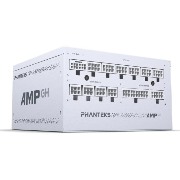 Phanteks AMP GH 1200W ATX 3.1 tápegység, 80 Plus Platinum, teljesen moduláris, fehér