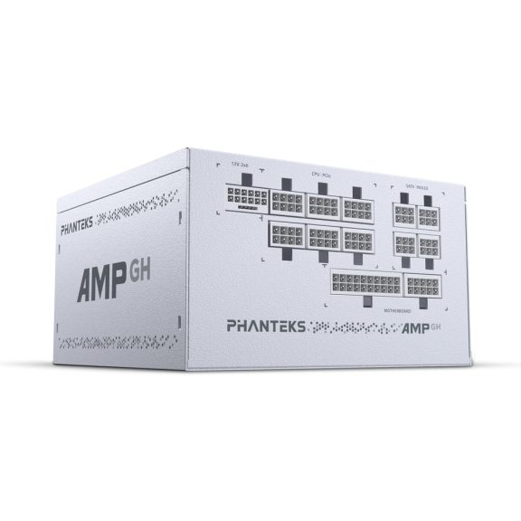 Phanteks AMP GH V2 1200W ATX 3.1 tápegység, 80 Plus Platinum, teljesen moduláris, fehér