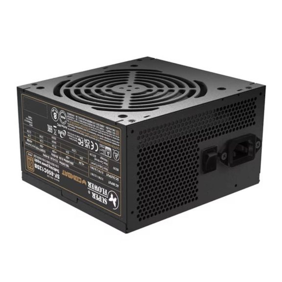 Super Flower Combat DB tápegység, 850 W, ATX 3.1, 80 Plus Bronze, 120 mm ventilátor, fekete - SF-850C12DB