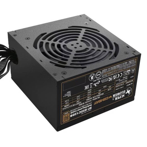 Super Flower Combat DB tápegység, 850 W, ATX 3.1, 80 Plus Bronze, 120 mm ventilátor, fekete - SF-850C12DB