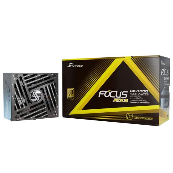 Seasonic Focus GX-1000 teljesen moduláris tápegység, 1000W, ATX 3.1, 80 PLUS Gold, fekete