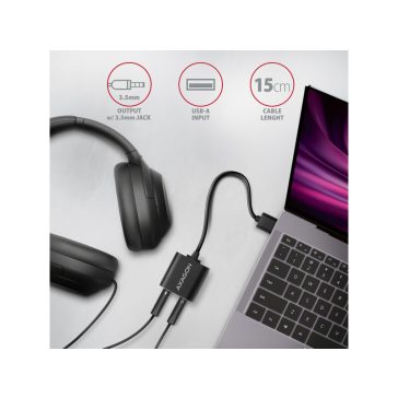   Hangkártya USB AXAGON ADA-12 USB 2.0, Stereo Audio Mini-Adapter, 15 cm